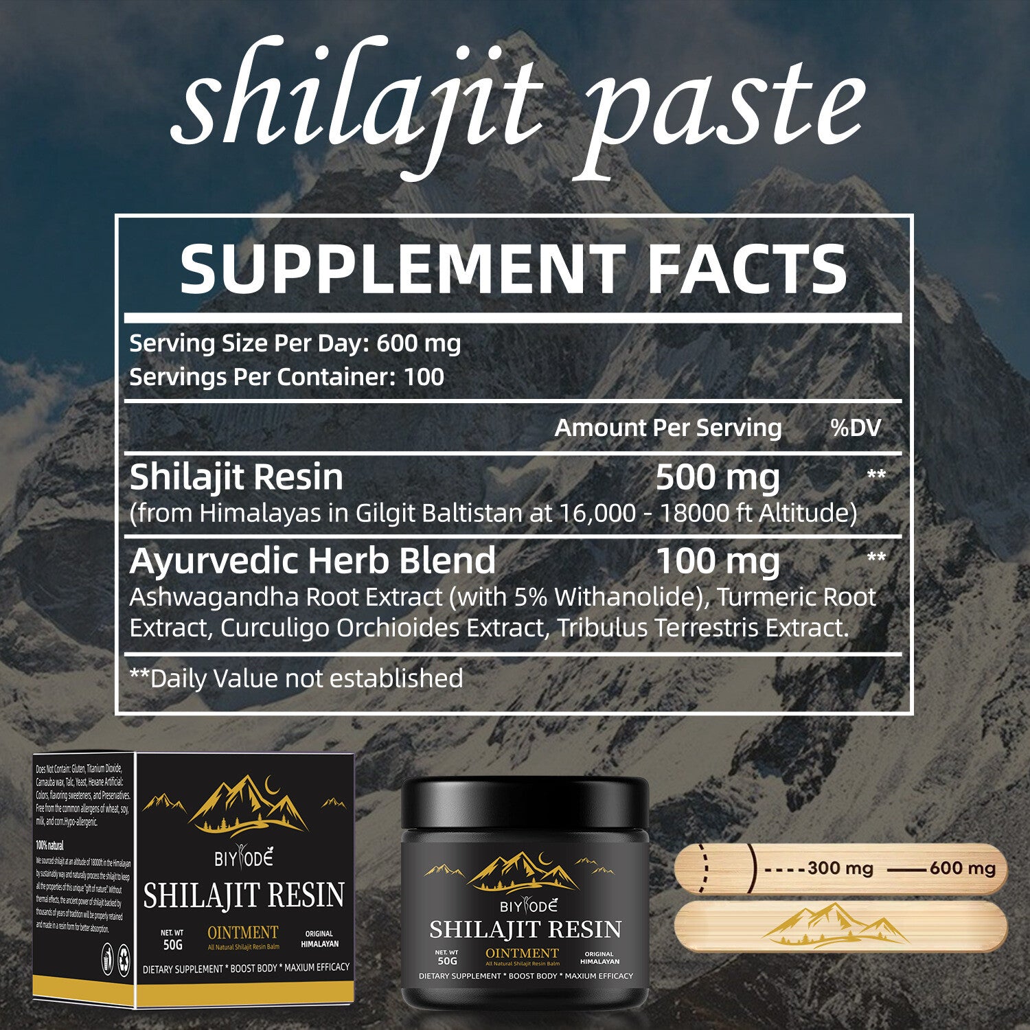 Himalayan Shilajit Resin, 50g 100% Pure, Lab Tested, Safest & Highest Potency