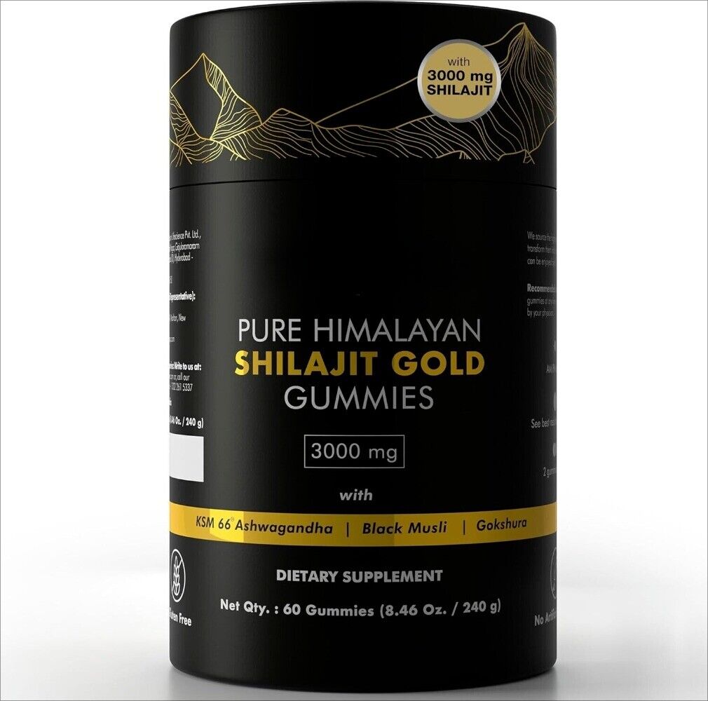 100% Pure Himalayan Shilajit Gummies | With Ashwagandha, Gokshura & other