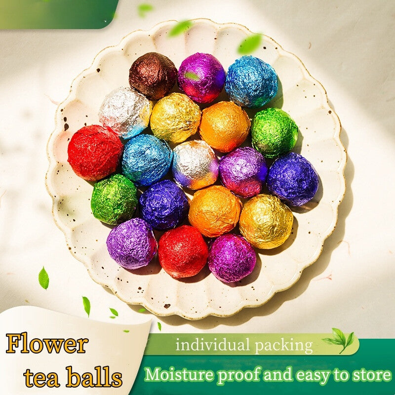 Pu'er Rose Jasmine Sugar Free Roselle Dragon Ball Loose Flower Tea Balls 20PCS