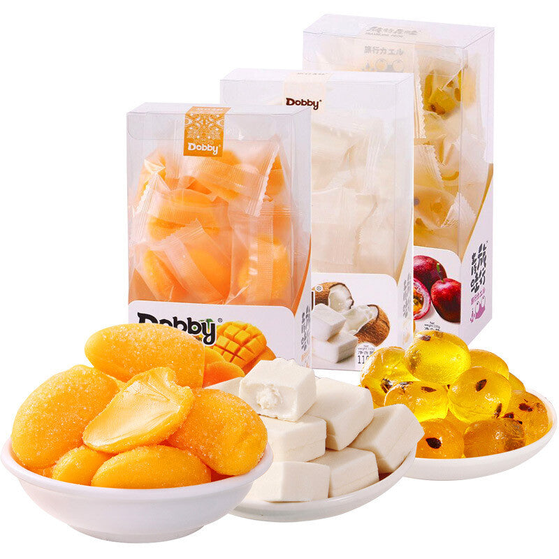 110g Q-Ball Chewy Fruit Gummies Dobby Mango Coconut Juice Soft Candy
