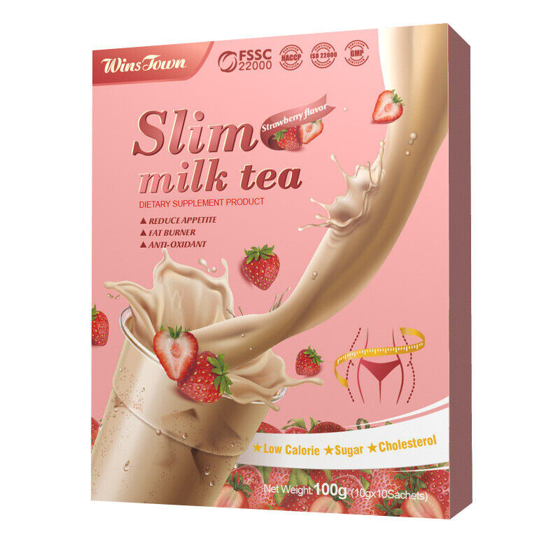 Weight Loss Slim Milk Tea Strawberry Taro Chocolate Flavor Slimming Tea 100g
