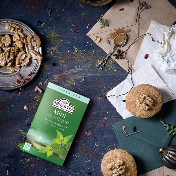 Peppermint Green Tea Refreshing Tea for Work Drowsy Awake Tea Bags 20 Bags