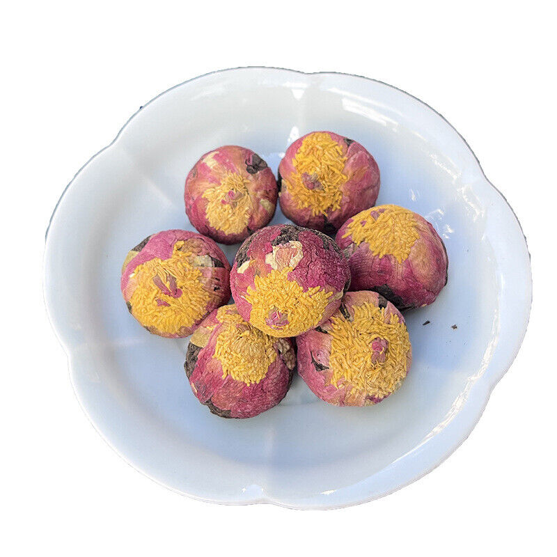 10Pcs Handmade Mix Dried Flower Fermented Cooked Puerh Tea Ball Blooming Tea