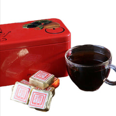 250g/8.8oz Pu-Erh Small Square Brick Pu'er Tea In Iron Box Health Care Black Tea