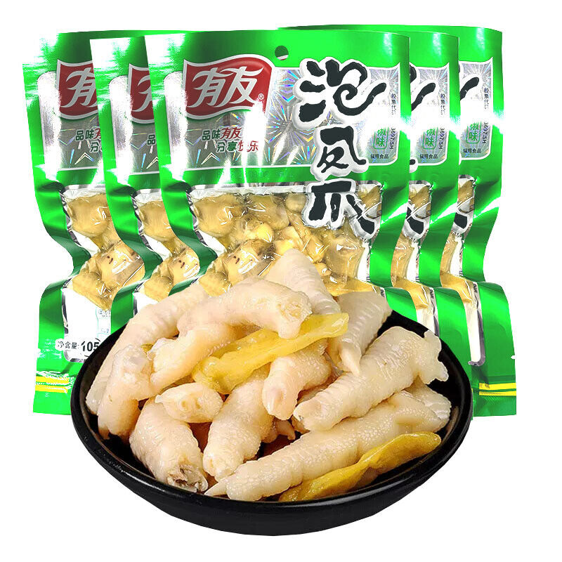 Youyou Pickled Pepper Chicken Feet  Spicy Snacks Chongqing Specialty 有友泡椒凤爪山椒鸡爪
