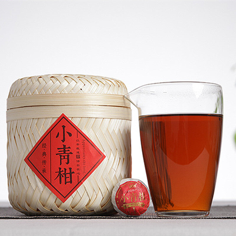 250g Bamboo Basket Yunnan Puerh Tea Xinhui Xiaoqingkang Palace Puerh Ripe Tea