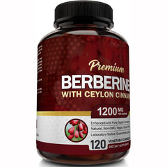 1200mg Berberine Capsules, Natural HCL Extract, Healthy Cholesterol Caps 60 Caps