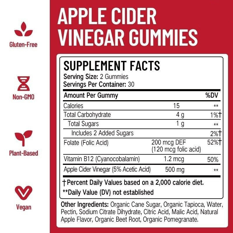 Apple Cider Vinegar Gummies Apple Cider Vinegar Gummies 60 Capsules