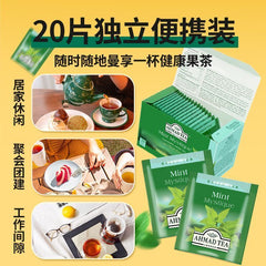Peppermint Green Tea Refreshing Tea for Work Drowsy Awake Tea Bags 20 Bags