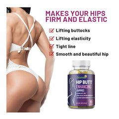 Hip Butt Enhancing Gummies - Big Butt Capsule, 60 Capsules per Bottle, Natural