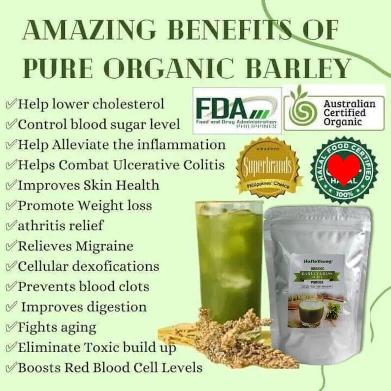 Barley Grass Powder 250g ORGANIC | PREMIUM | FREE Shipping | Detox + Wellness