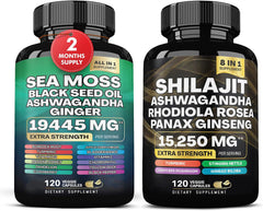 Sea Moss Bundle Black Seed Multivitamin & Shilajit Power Combo