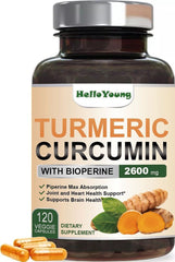 TURMERIC BLACK PEPPER 95% CURCUMIN ANTIOXIDANT 10,000mg EXTRACT 2X 60 CAPSULES