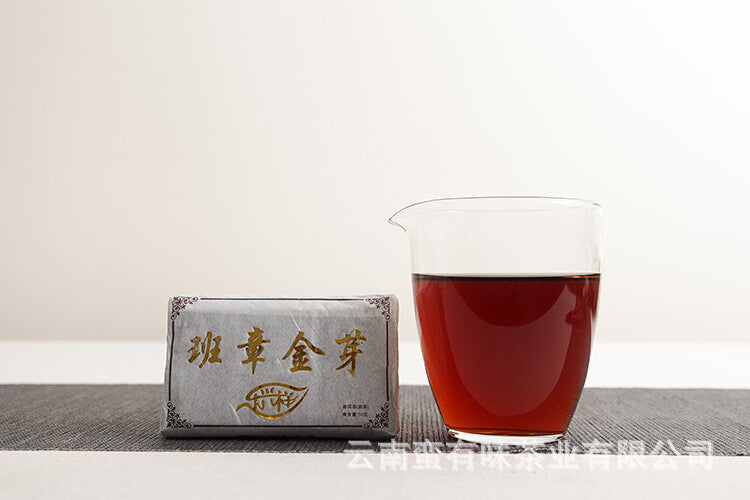 Yunnan Puerh Tea, 50g Banzhang Golden Bud Cooked Brick Aged Palace Ripe Tea