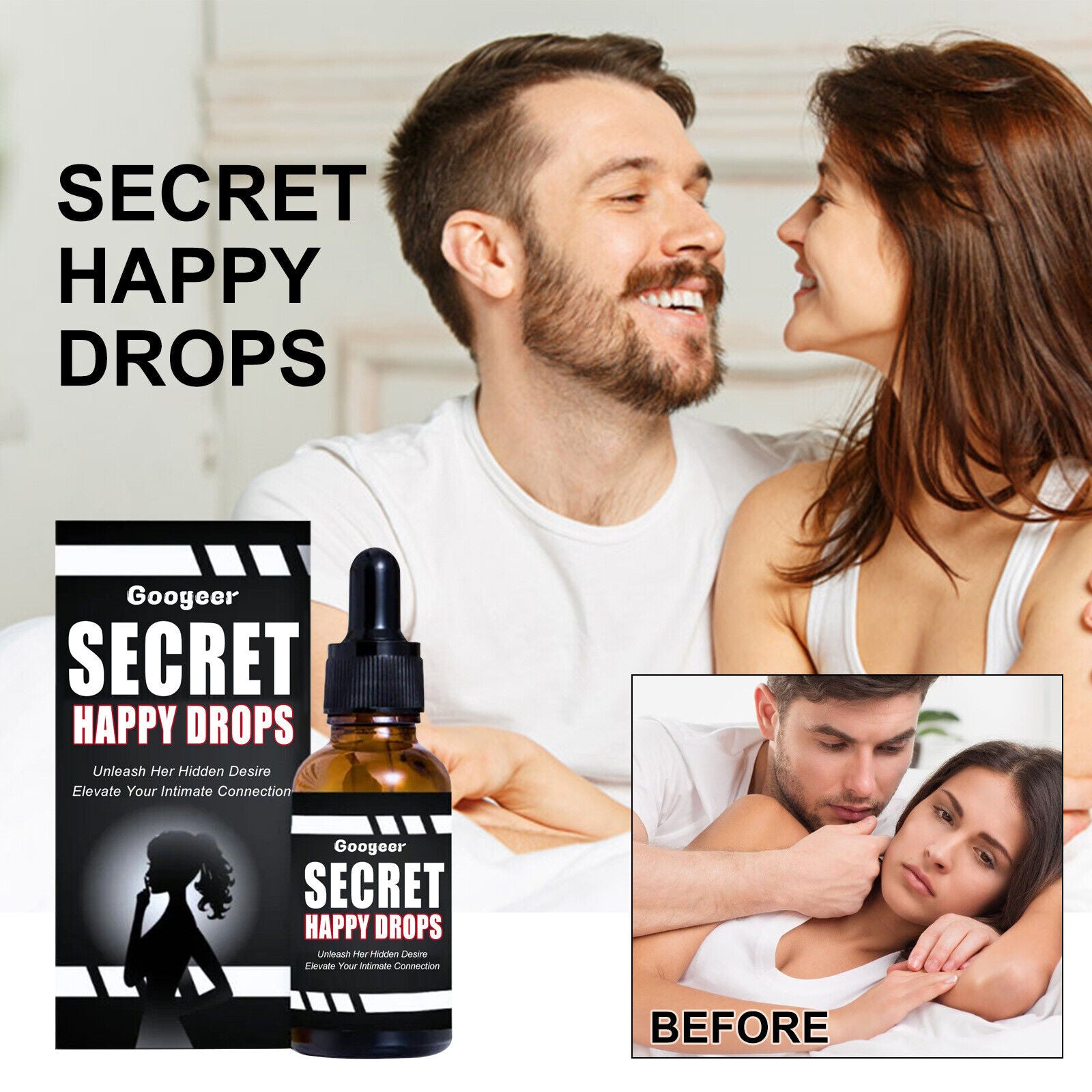 Natural Health Body Care Drops - Secret Happy Drops, 60ml (3pcs）