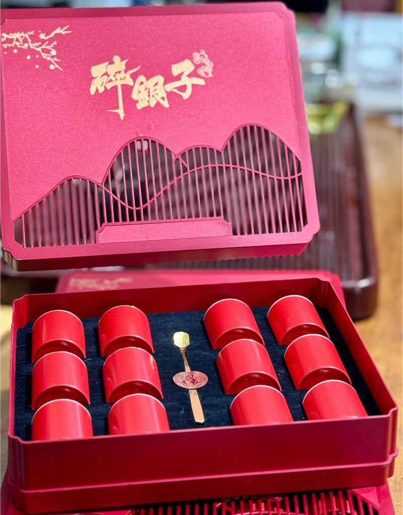Yunnan Puerh Ripe Tea Small Tin Gift Set Glutinous Rice Fragrance 500g
