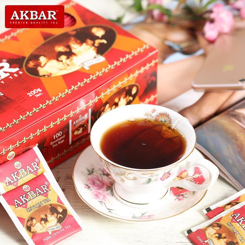 High Mountain Selected Ceylon Black Green Tea 100 Pcs AKBAR Sri Lanka Bagged Tea