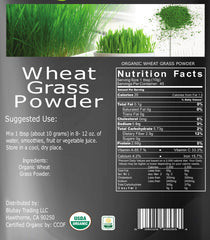 Wheat Grass Powder 1.1 lb - USDA Certified Organic -Non-Gmo Greens Superfood