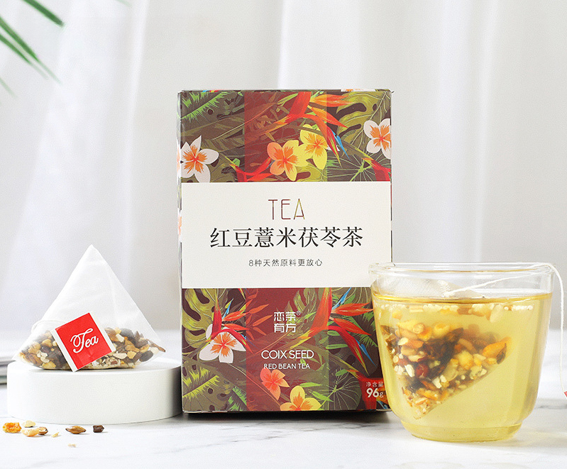 Red Bean and Coix Seed Bagged Tea Barley Tartary Buckwheat Triangle Tea Bag 96g