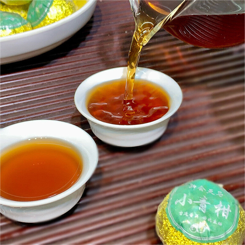 Xinhui Raw Sun-dried Xiaoqingkang Chen Pi Palace Golden Bud Puerh Ripe Tea 500g