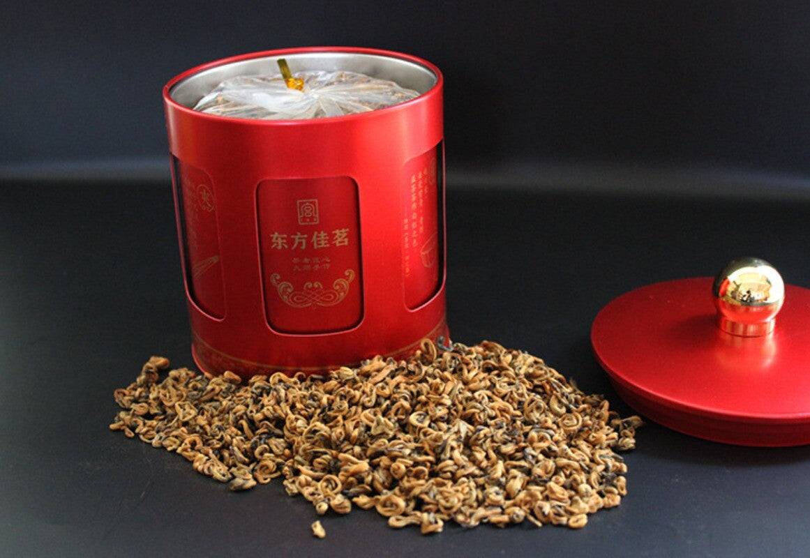 250g Yunnan Dian Hong Tea Honey Scented Golden Snail Single Bud Red Biluo