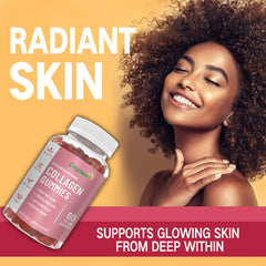 Biotin Vitamin C Collagen Gummies Nails Hair Skin Beauty 60 Vegan Capsules