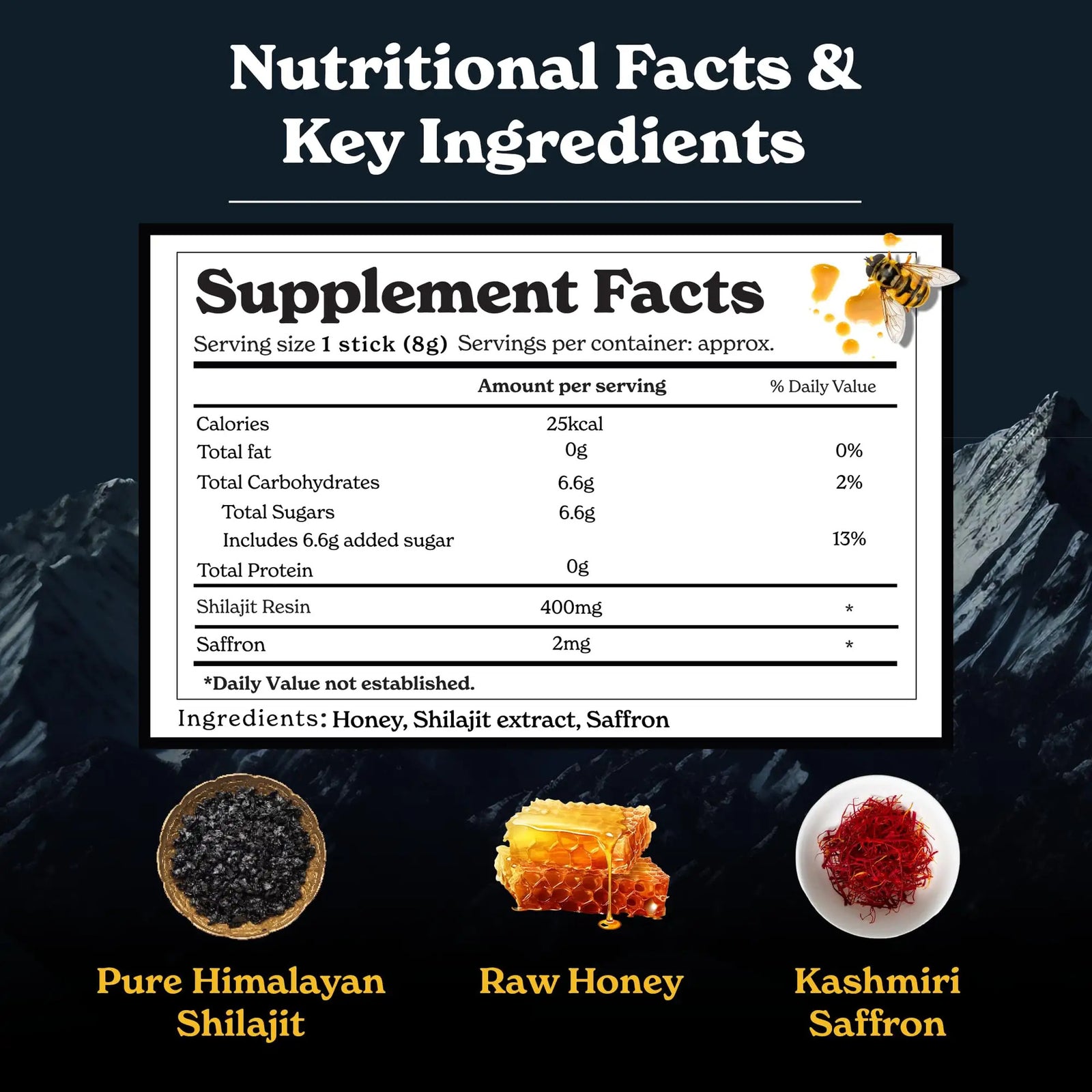 100% reine Himalaya Shilajit Sticks mit Bio-Honig natürlich süß