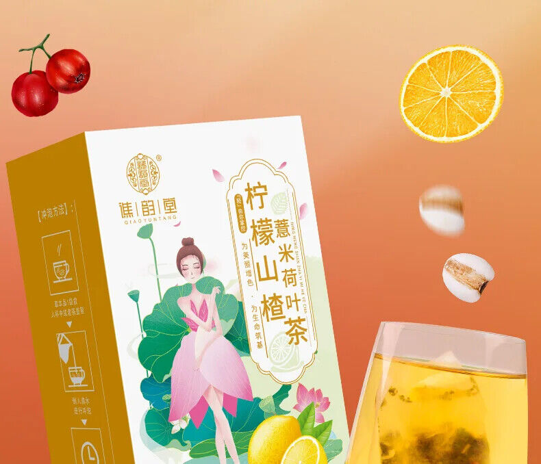 Lemon Hawthorn Barley Lotus Leaf Tea Healthy Herb Tea Bag 120g