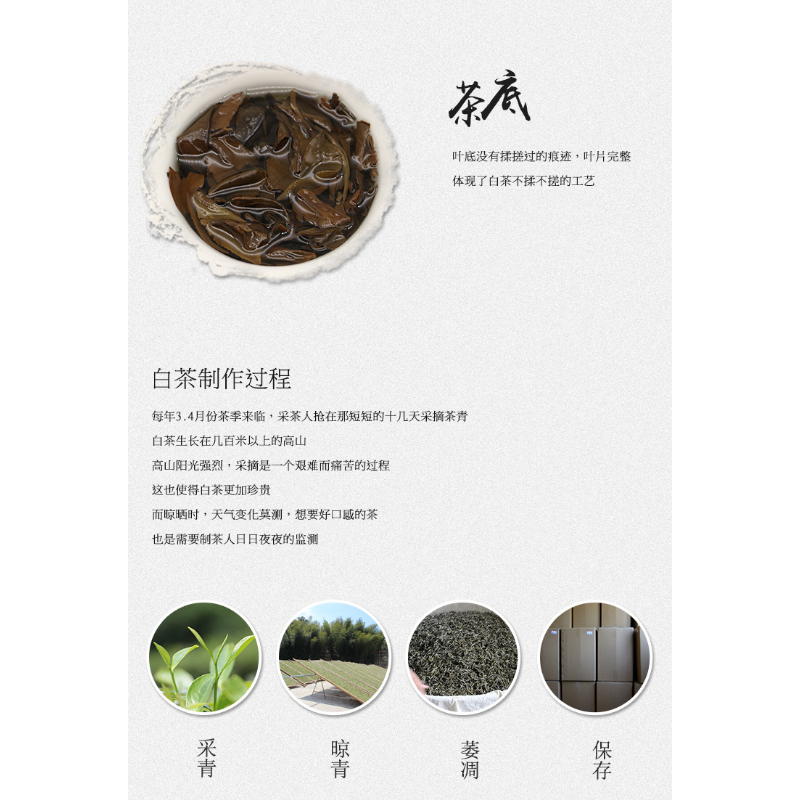 HelloYoung White Tea Taimushan Old White Tea 500g Spring Tribute Eyebrow Gold Brick Fuding
