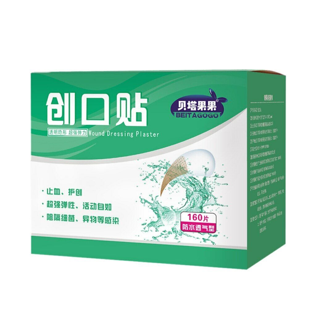 Chuang Ke Tie Tou Ming Fang Shui Tou Qi Shang Kou Zhi Xue创可贴透明防水透气伤口止血创口贴160 件
