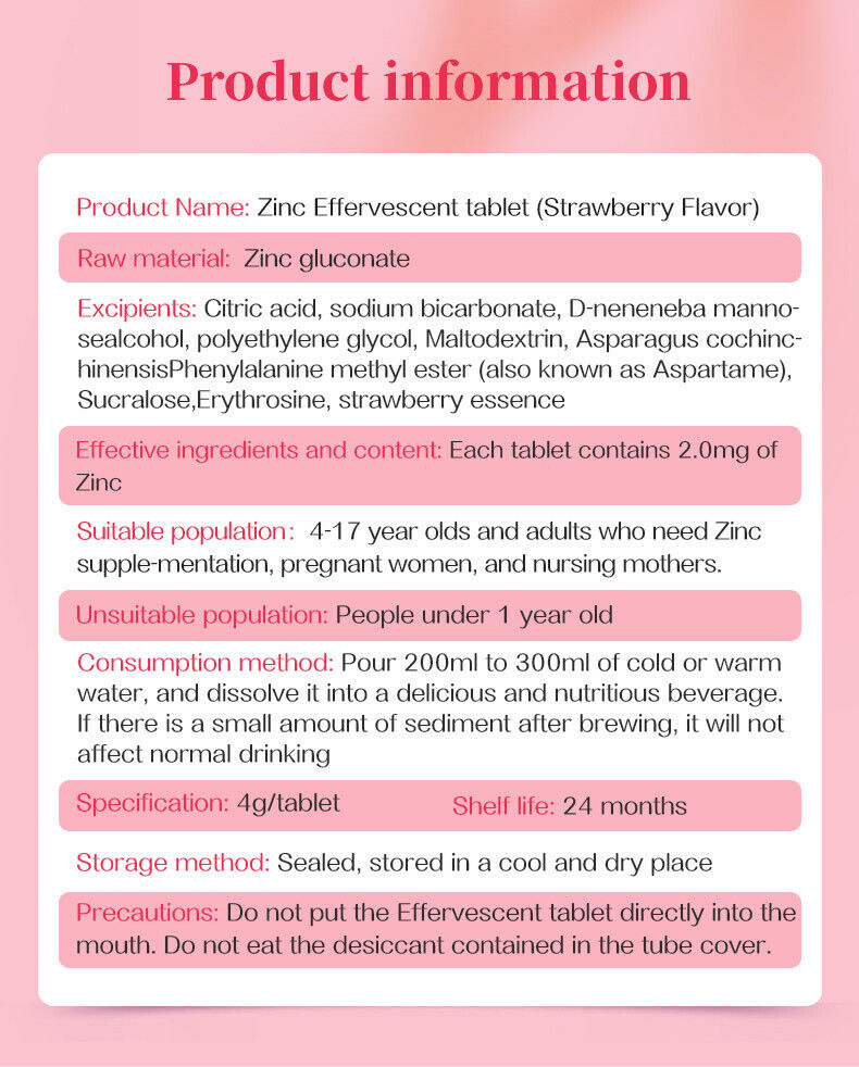 Winstown MULTIPLE V EFFEAVESCENT TABLET VC CaFeZnSe ZINC