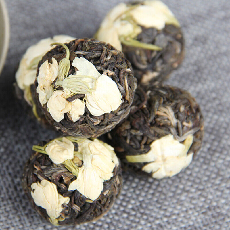 HelloYoung Ancient Tree Flower Pu-erh Tuocha  Yunnan Jasmine Pu'er Dragon Ball Raw Tea 500g