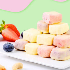 3 Bags Freeze-Dried Yellow Peach with Nuts & Yogurt Cubes 45g Office Snack