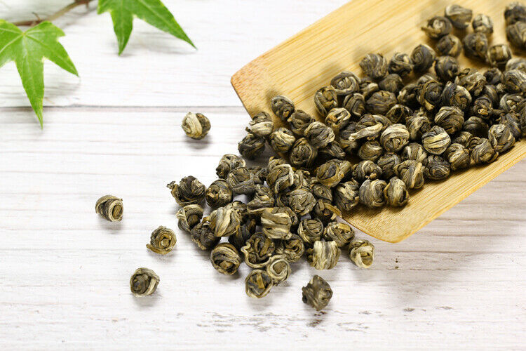 HelloYoung 100% Organic Premium King Grade Jasmine Flower Tea Dragon Pearl China Green Tea