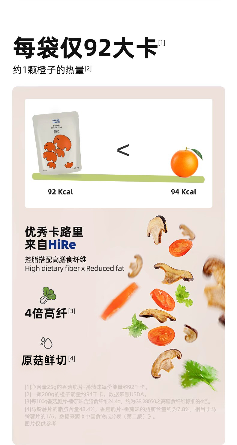 100g Crisps Healthy Snack Vegetable Chips  Dried Shiitake Mushroom