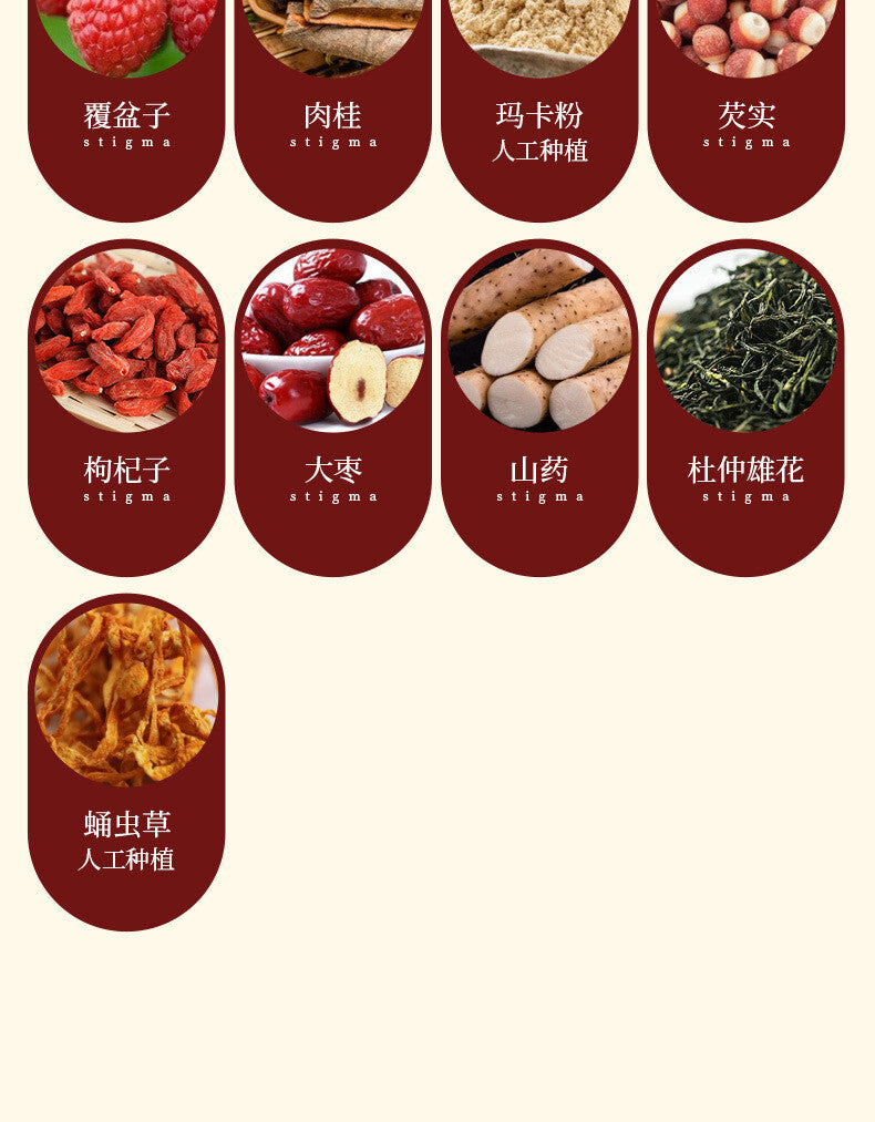 Ginseng Cordyceps Tea with Maca Goji Herbal Tea for Men