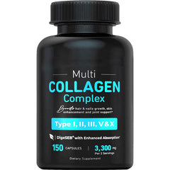 120caps Vital Vitamins Multi Collagen Complex - Type I, II, III, V, X, Grass Fed