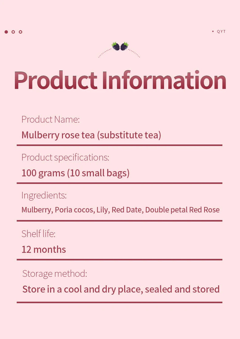 Mulberry rose tea Healthy Herb Tea Bag 100g/3.52oz