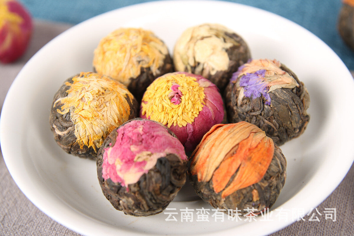 500gYunnan Puerh Tea,Handmade Raw Tea Dragon Balls Flower Tea Balls Dragon Balls