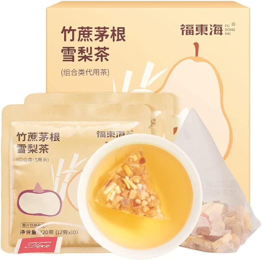 竹蔗茅根雪梨茶 Bamboo Cane Rock Sugar Pear Tea 120g 4.23Oz(12g*10package)