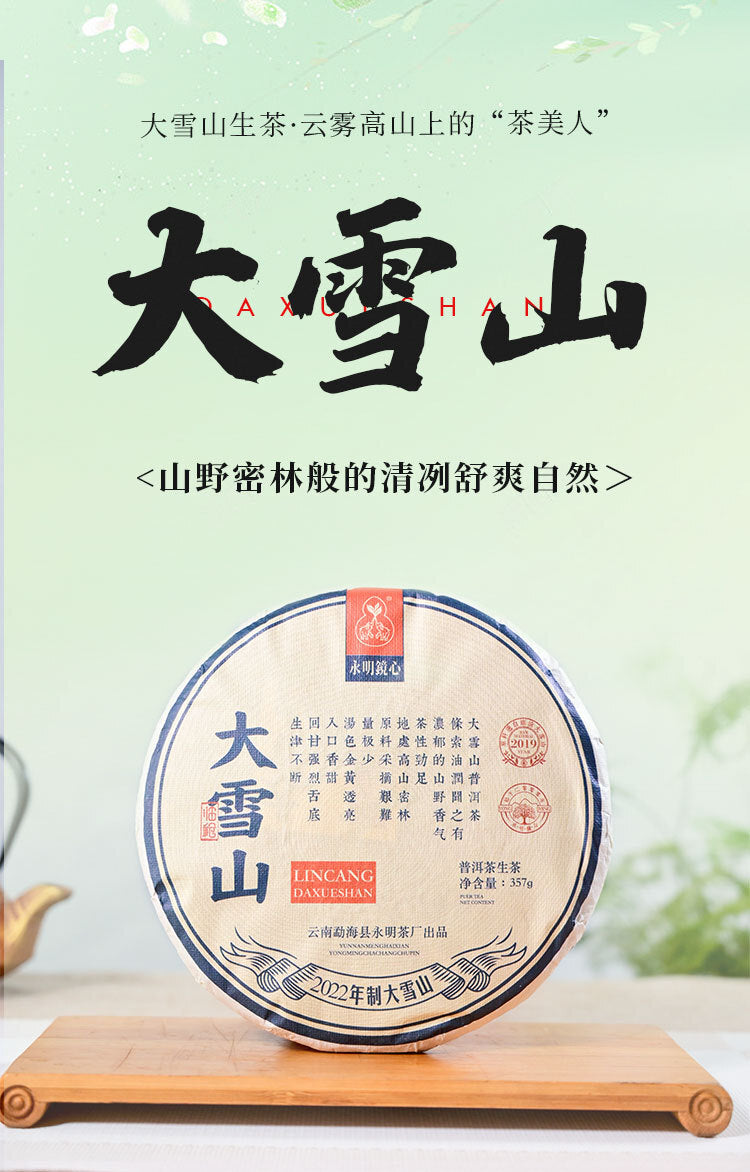 357 g Daxueshan Ancient Tree Pu'er Tea Raw Tea Yunnan Pu'er Tea Spring Tea