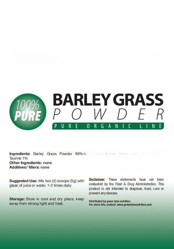 Barley Grass Powder Pure Organic Natural