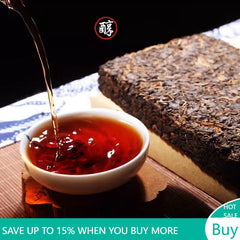 1000g TIAN FU CHA Anhua Baishaxi 1939 Dark Tea Black Tea Gold Flower Tea Brick