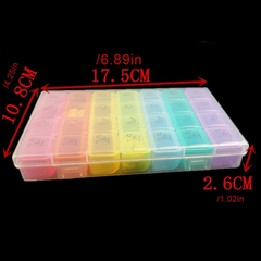 28 Grid Rainbow Medicine Box One Week Pill Box Classification Medicine Holder
