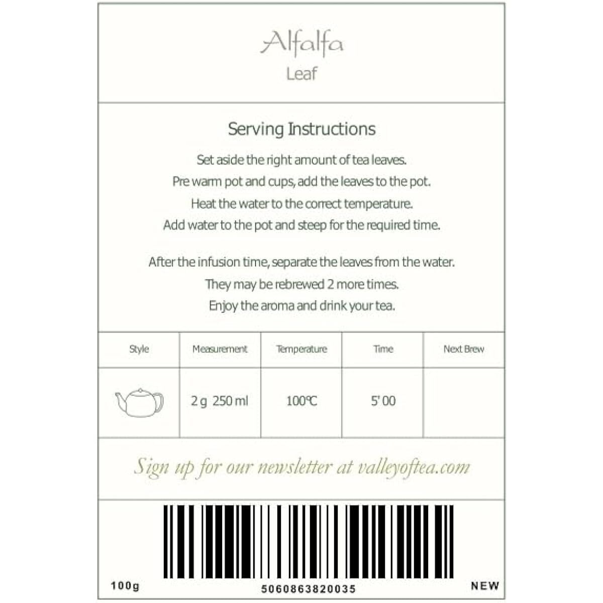 Alfalfa Herb Organic Medicago Sativa - Quality Lucerne - Erba Medica Tonic 100g