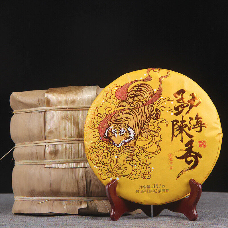 357g Top Premium Menghai Scent of Time Ripe Puer Tea Golden Bud Shu Puerh Tea