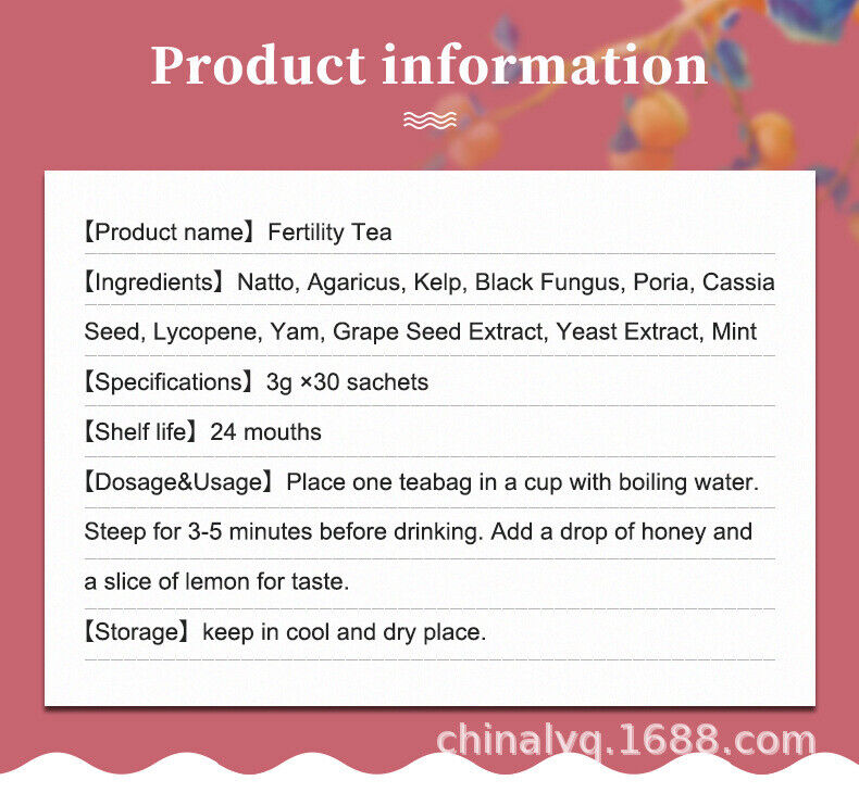 3g*30bags Fertility Tea Man Women Female Fibroid Womb Detox Tea Healthy Drink