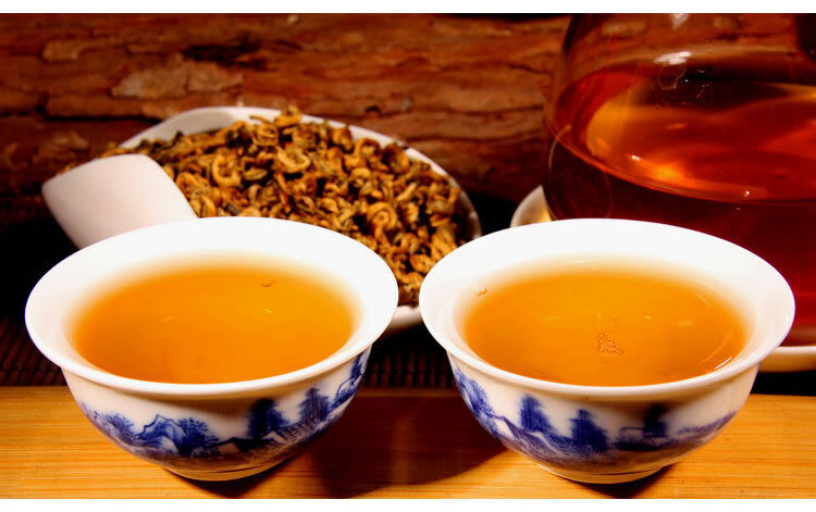 500g Fengqing Yunnan Tea Jin Luo Dianhong Black Tea Honey Fragrance Golden Buds