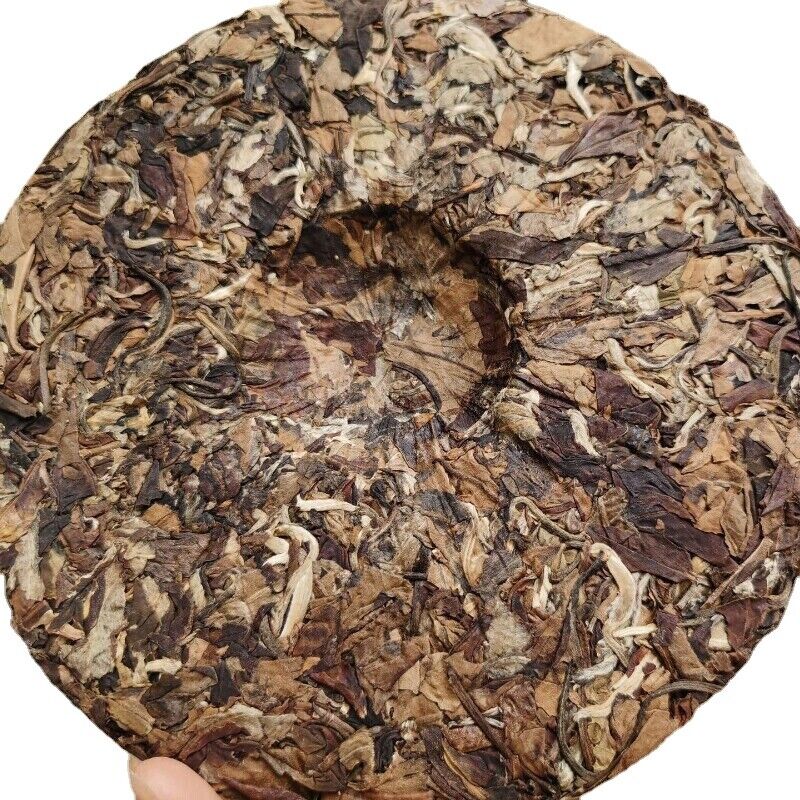 HelloYoung Yunnan White Tea Handmade Graphite Pressed White Tea Cake Organic 357g/12.59oz