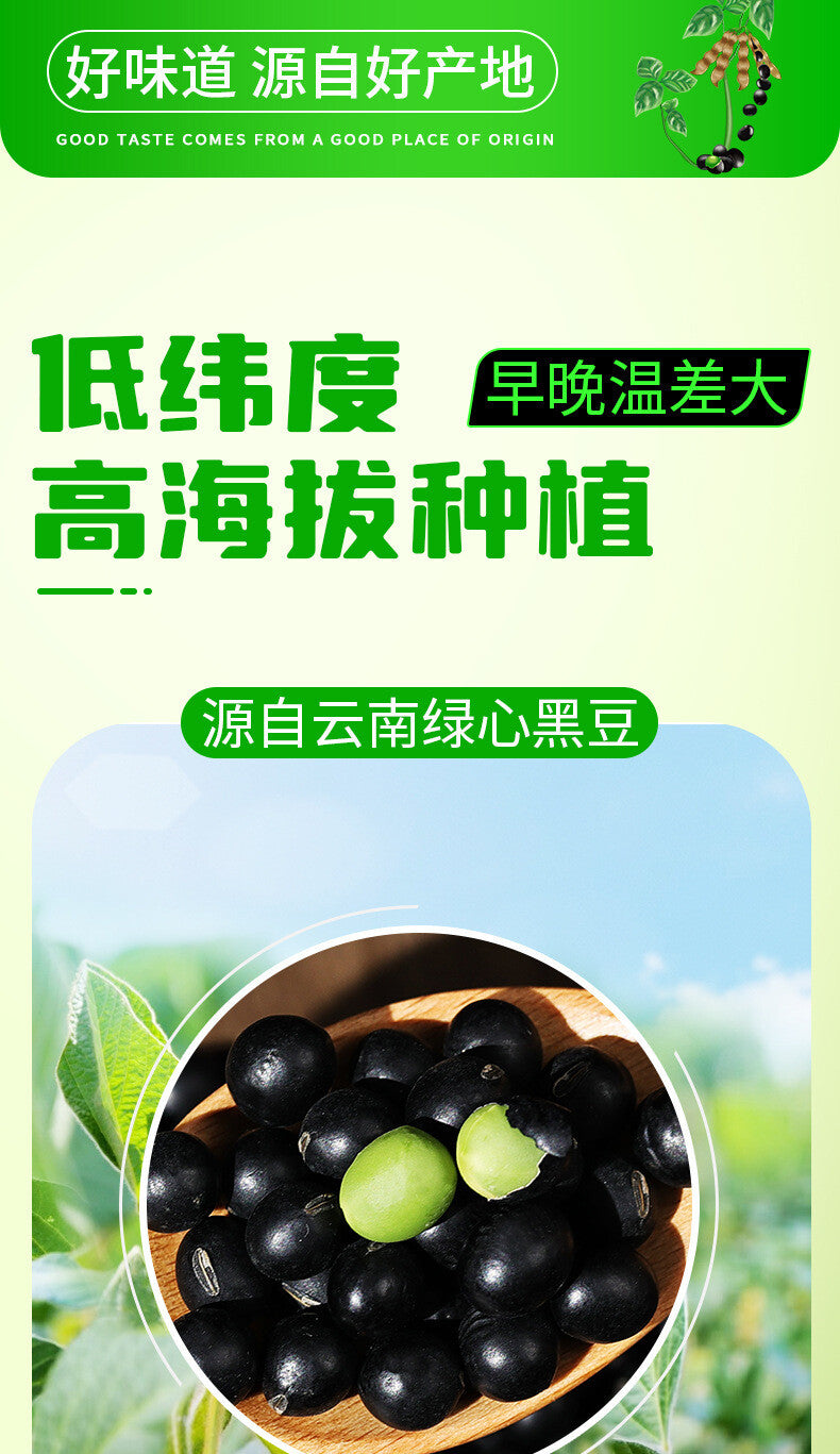 Green Heart Black Beans – Non-GMO Soybeans for Soy Milk & Bean Sprouts